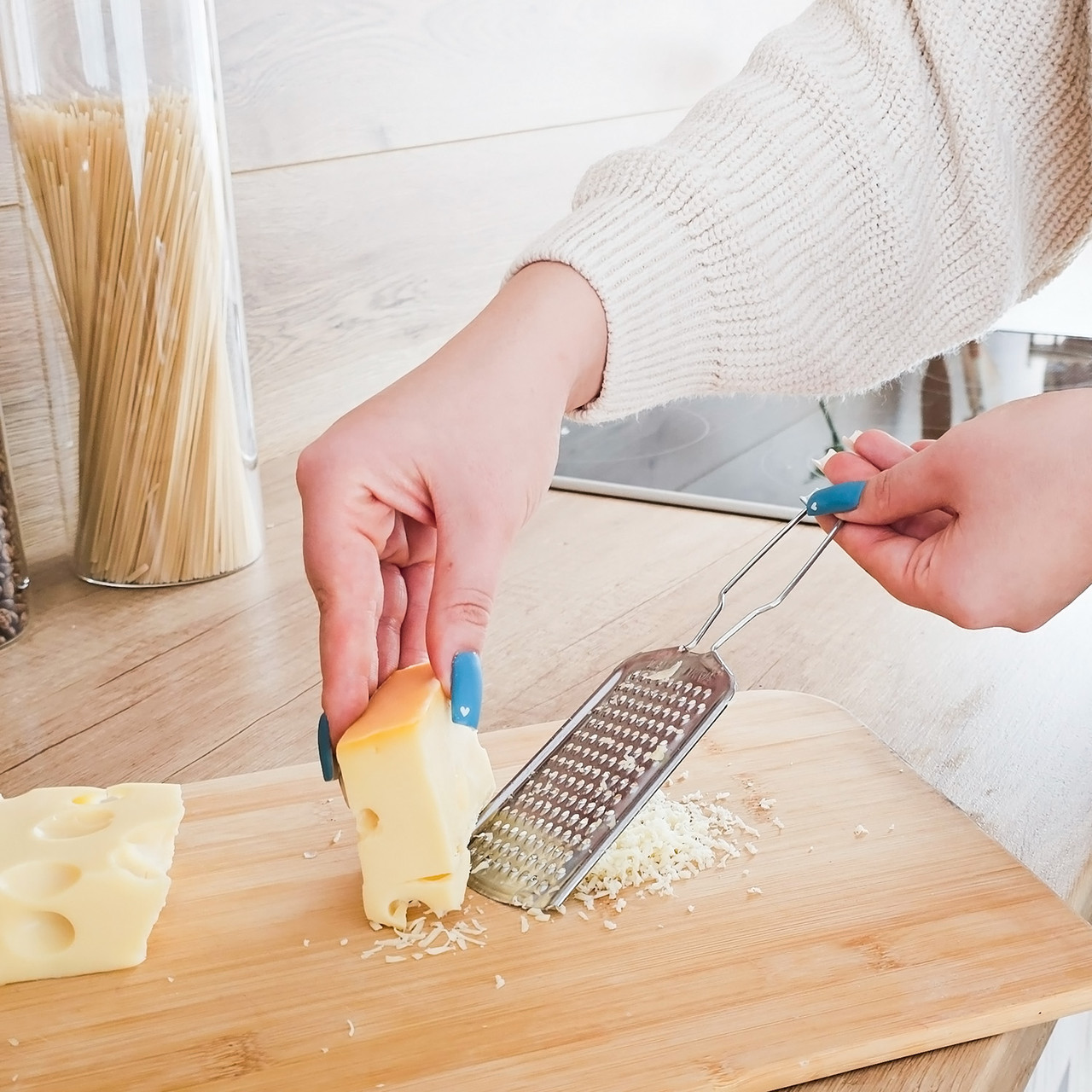 Терка дрібна плоска для шоколаду, сиру, горіхів, часнику, імбиру з нержавіючої сталі 21 см