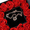 Подарунковий набір з трояндами + Кулон Серце з проекцією "I love you" / Подарунок з трояндами та кулоном для жінки /, фото 5