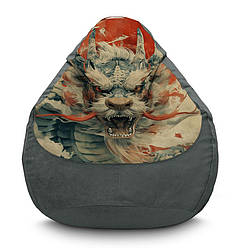 Крісло мішок «Japanese white horned dragon» Флок