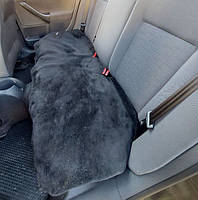Накидка чехол на сидения автомобиля из овчины Sheepskin Задний комплект без спинки Черный (300-4-N)