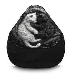 Крісло мішок «Black and white kittens» Флок
