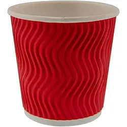 Стакан гофрований 110 мл (20 шт/уп.) Червоний S хвиля