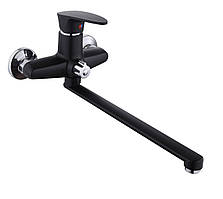 Змішувач для ванни MONRO JC205-EL Black без шланга та лійки, одноважільний, довгий ніс
