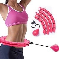 Комплект обруч для схуднення Hoola Hoop Massager Рожевий та пояс для схуднення Vulkan Вулкан Extra Long
