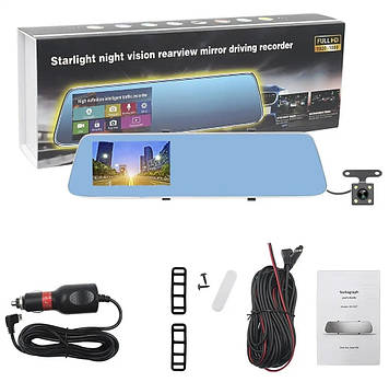 DVR L907/L909 Full HD Дзеркало з відеореєстратором із камерою заднього огляду. 4.3" Сенсорний екран