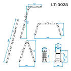 Драбина з алюмінію, багатофункціональна, трансформер, 4x2, 2,38м INTERTOOL LT-0028, фото 6