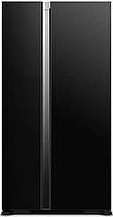 Hitachi Холодильник SBS, 180x92х72, холод.відд.-369л, мороз.відд.-226л, 2дв., А++, NF, чорний (скло)