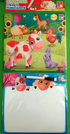 Игра ВладиТойс Гра нільна Набір 4в1 (VT2002-01) Ферма, фото 1