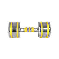 Гантель хромована inSPORTline Yellsteel 10 кг - жовта
