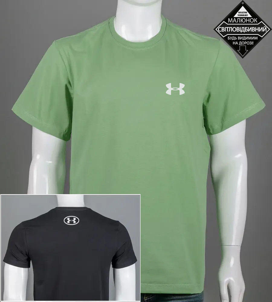 Футболка батал Under Armour 2411б (Уп.4шт 3XL,4XL), Оливковий