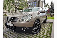 Окантовка противотуманок только снаружи (2 шт, нерж.) - Nissan Qashqai 2007-2010 гг.