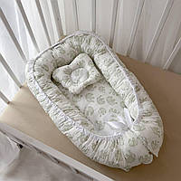 Кокон Міні "Слоненя" з ортопедичним матрацем та подушкою Ментол Ранфорс(наповнювач-силіконізовані