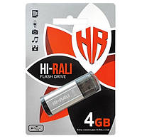 Флеш накопитель USB Hi-Rali 4GB Stark series Silver Флешка юсб для компьютера ПК flash-накопитель (TV)