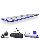 Килимок надувний Airtrack inSPORTline Airstunt 500x100 см сіро-синій, фото 2