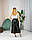 Чорна класична жіноча довга спідниця із шовку-сатину на гумці 44, 46, 48, 50, 52, фото 5