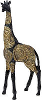 Декоративна фігура "Жираф" 22х10.5х51см полистоун, чорний з золотом