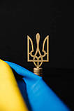 Набір для двох прапорів України та УПА, атлас, тримач коло, держак 2 м, навершя Тризуб Крапля, фото 3