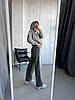Сірий жіночий повсякденний костюм у спортивному стилі з тринитки: Худі з капюшоном та Штани з лампасами, фото 6