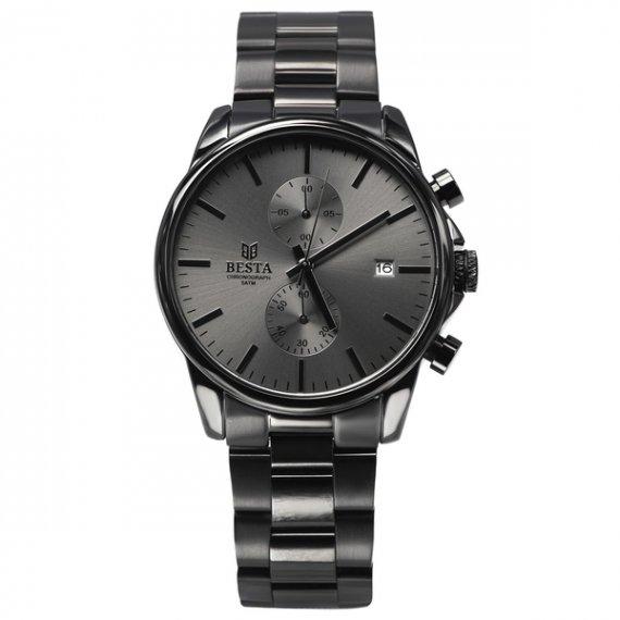 Чоловічий кварцовий наручний годинник Besta Mars (Black)