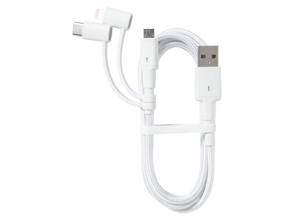 USB Кабель для заряджання та синхронізації SilverCrest 3в1 Apple Lightning, USB type С, micro-USB кабель