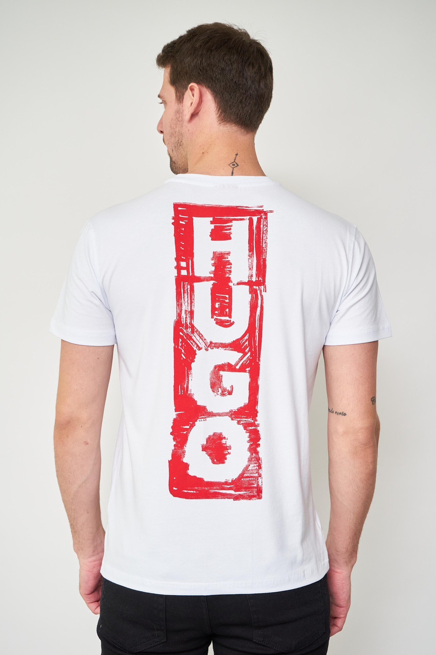 Футболка чоловіча Hugo Boss модна брендова чоловіча футболка Бос для чоловіків біла