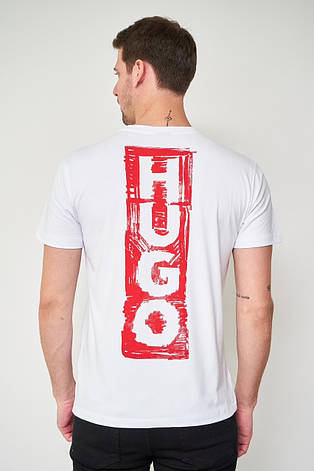 Футболка чоловіча Hugo Boss модна брендова чоловіча футболка Бос для чоловіків біла, фото 1
