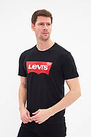 Футболка чоловіча Levis модна брендова чоловіча футболка для чоловіків чорна