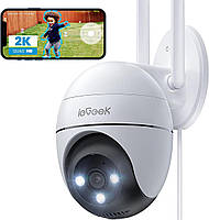 IeGeek Беспроводная Камера для Наружного Видеонаблюдения с Цветным Ночным Видением и 2K Разрешением