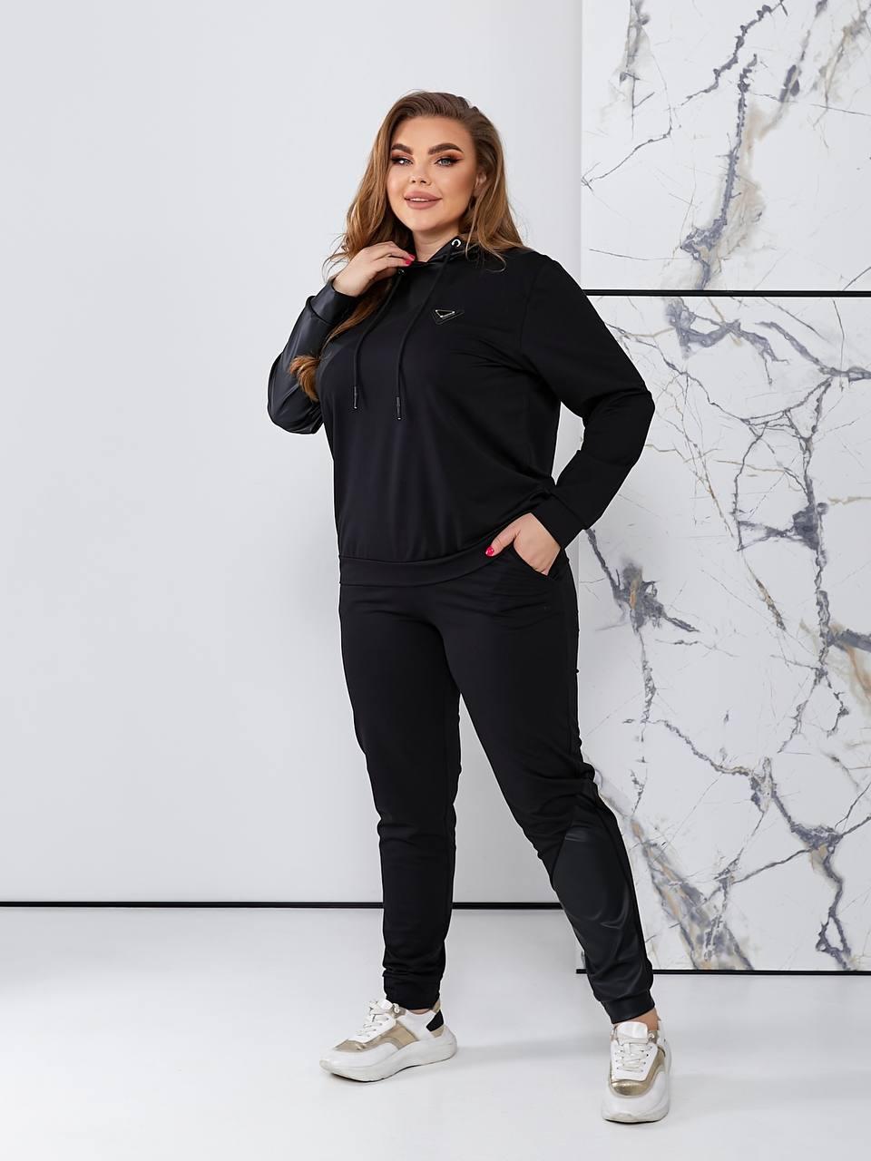 Жіночий прогулянковий костюм двійка (кофта та штани), двонитка Розміри батал 50/52, 54/56 (561решел), фото 1