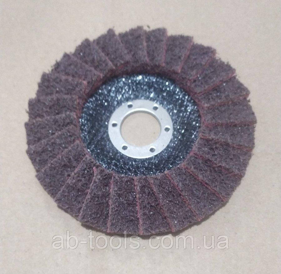 Пелюстковий 125 мм бордовий круг на КШМ болгарку середньої жорсткості, фото 1