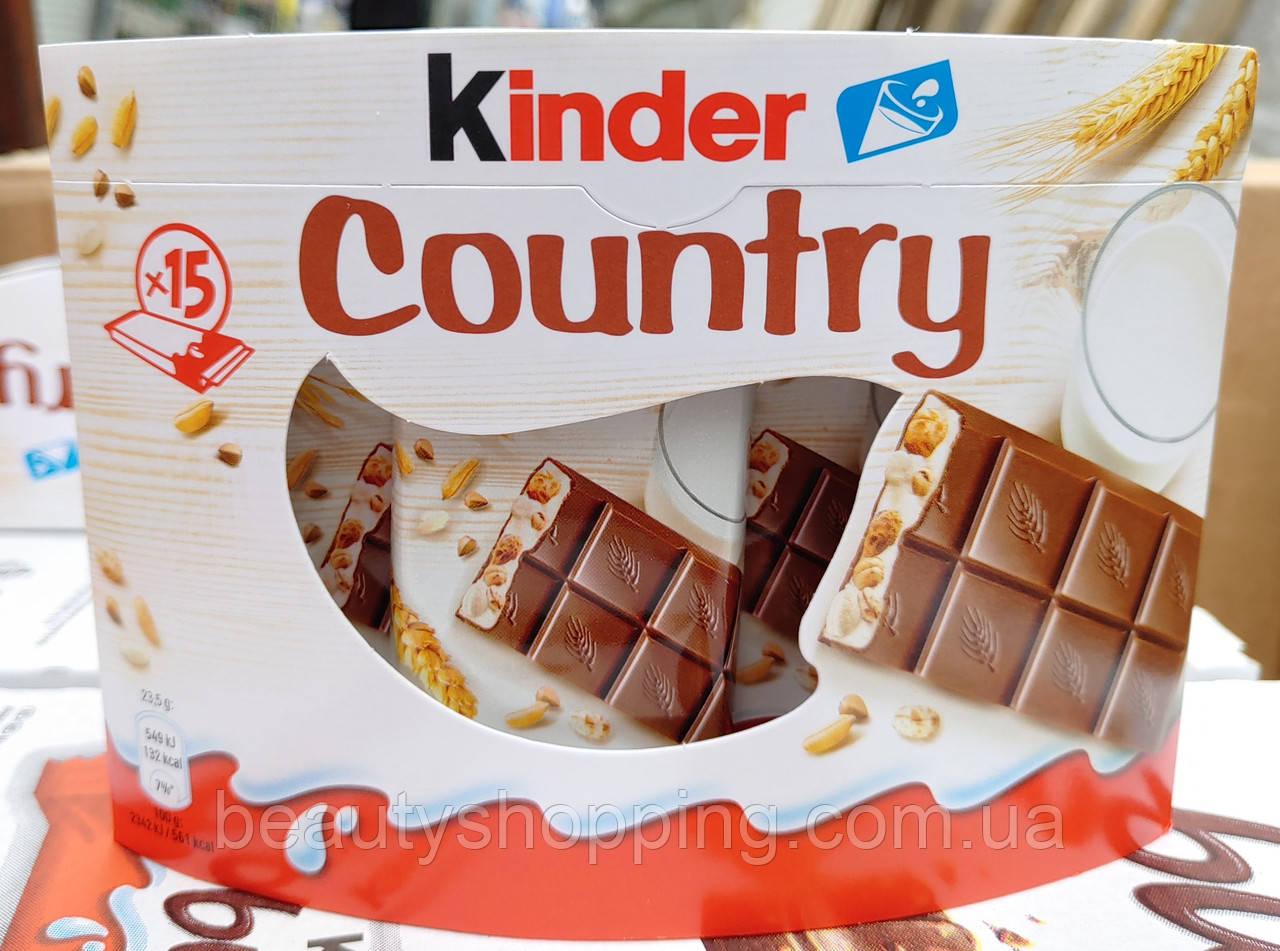 Kinder Country шоколад з молочно злаковою начинкою (15 штук) 325.5 г