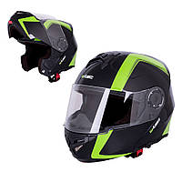 Мотоциклетний шолом W-TEC Vexamo - чорно-зелений / L (59-60)