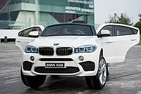 Потужний дитячий електромобіль BMW X6M Premium Edition Білий 12V та 120W міцна батарея