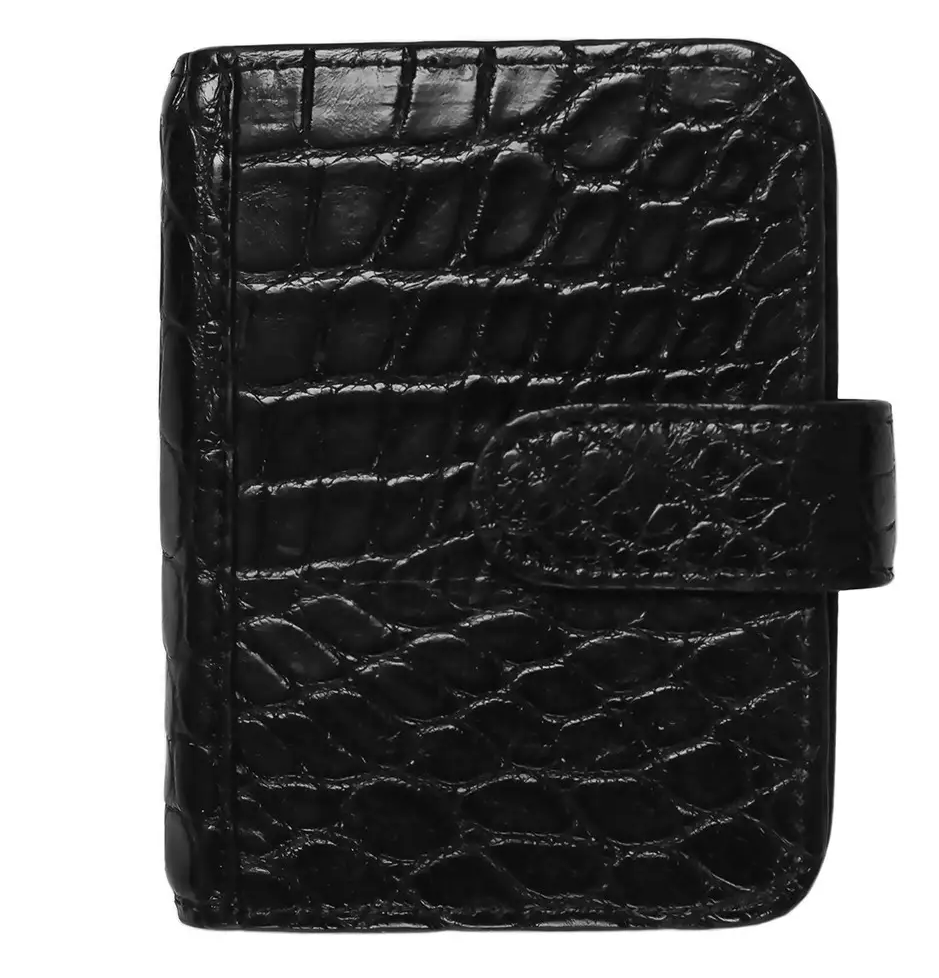 Візитниця зі шкіри крокодила Ekzotic Leather Чорний (crc01)