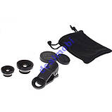 Лінзи-насадки для камери телефона з прищіпкою 3 В 1, фото 2