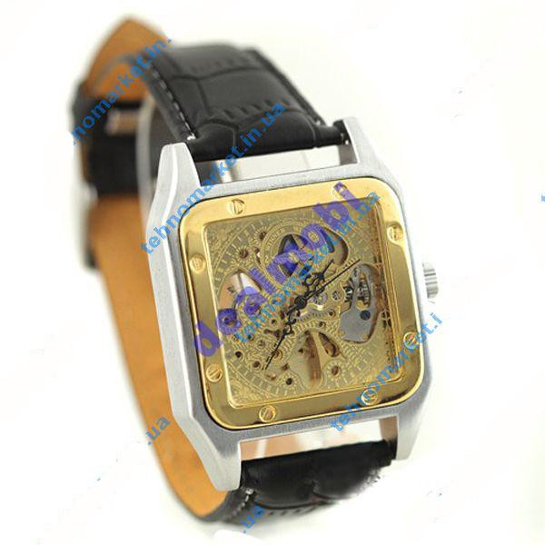 Годинник WINNER Skeleton Square Gold II Арт.:849