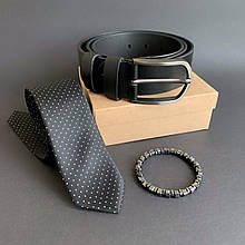 Набір I&M Craft чорний ремінь, краватка та браслет (120114)