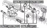 Направляющая суппорта (заднего) Highlander/Camry 96-07, FEBEST (0174MCV30LOWR)