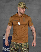 Тактическая футболка поло койот Coolpass, Качественная армейская футболка весна лето военная одежда M