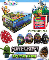 Яйце сюрпр."MINECRAFT original (іграшка minecraft+печиво)" 15гр*12шт*12бл 30077