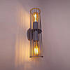 Бра під дві лампи Е27 MSK Electric Malta настінний світильник у стилі лофт MR 1040 GR, фото 3