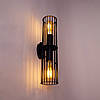 Бра під дві лампи Е27 MSK Electric Malta настінний світильник у стилі лофт NL 1040 BK, фото 3