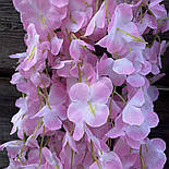 Гілка гліцинія звисає. рожева 110 см (за 12 шт.), фото 2