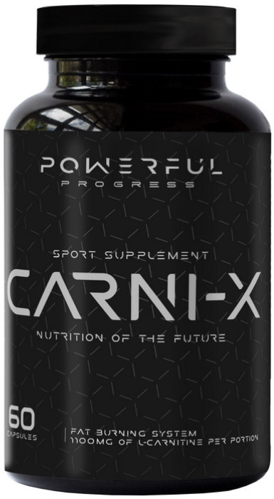 Л-карнітин Powerful Progress Carni-X 60 капс L-carnitine Жіроспалювач для схуднення таблетки