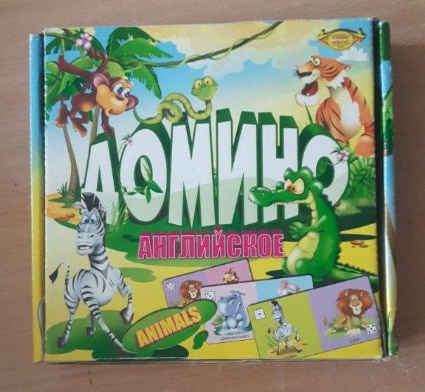 УЦІНКА! Настільна гра "Доміно англійською. Тварини. Animal"