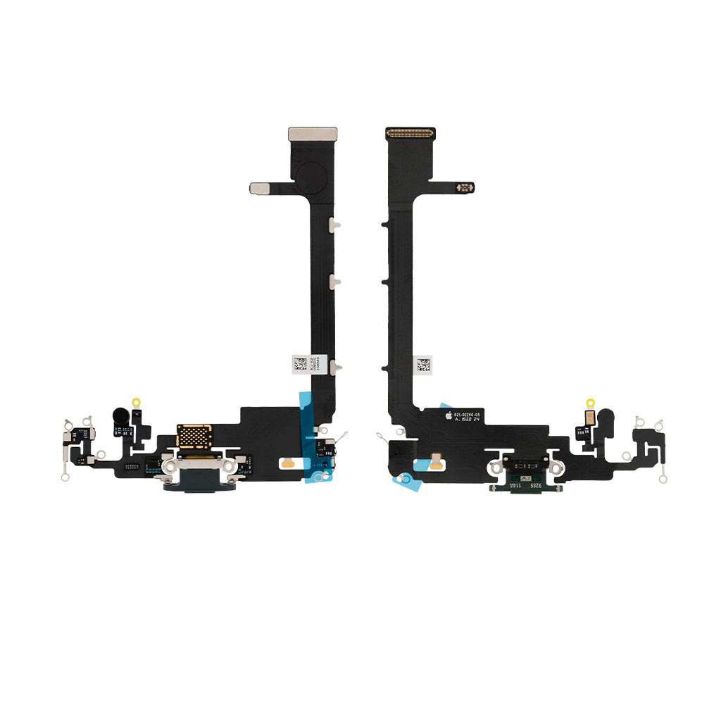 Шлейф (Flat cable) для Apple iPhone 11 Pro Max з роз'ємом зарядки, мікрофоном (Зелений) Оригінал, фото 1