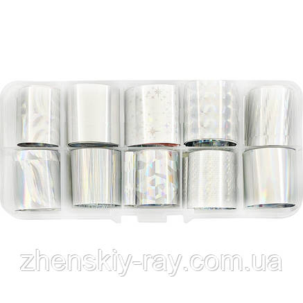 Набір фольги для дизайну нігтів 10 шт., фото 2