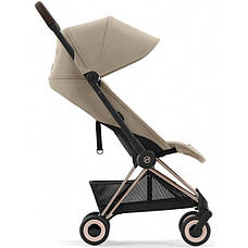 Cybex Coya Cozy Beige шасі rosegold прогулянкова коляска, фото 6