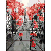 Картина по номерам по дереву "Улицы Парижа" 30х40 см