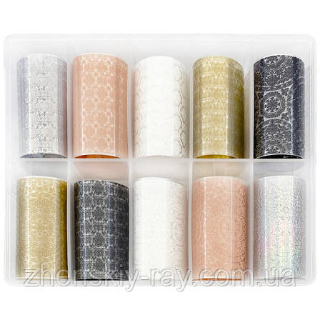 Набір фольги для дизайну нігтів 10 шт., фото 1